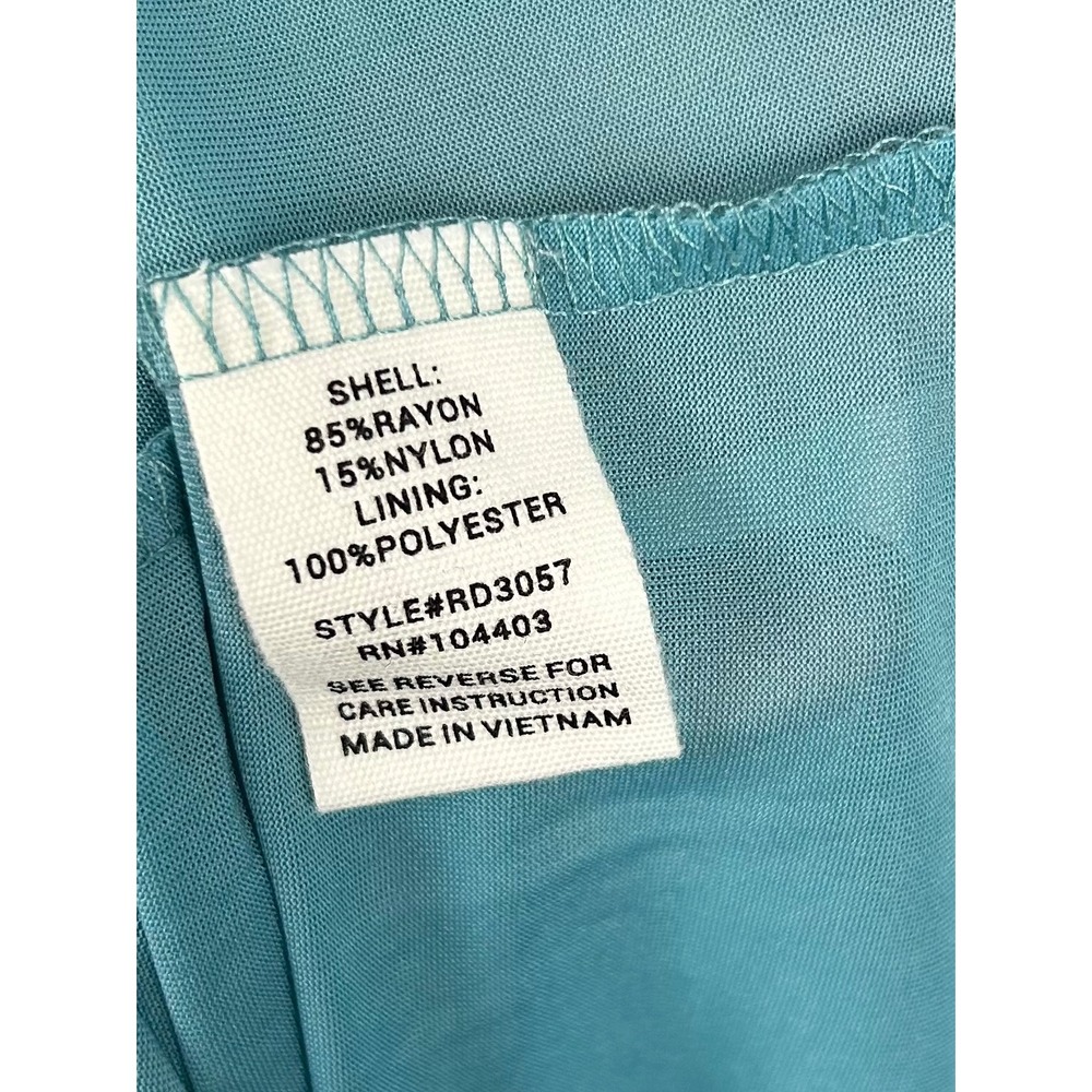 August Sky Maxi Dress Small Smocked Bodice Square Neck Milkmaid Teal Blue - Picture 6 of 9